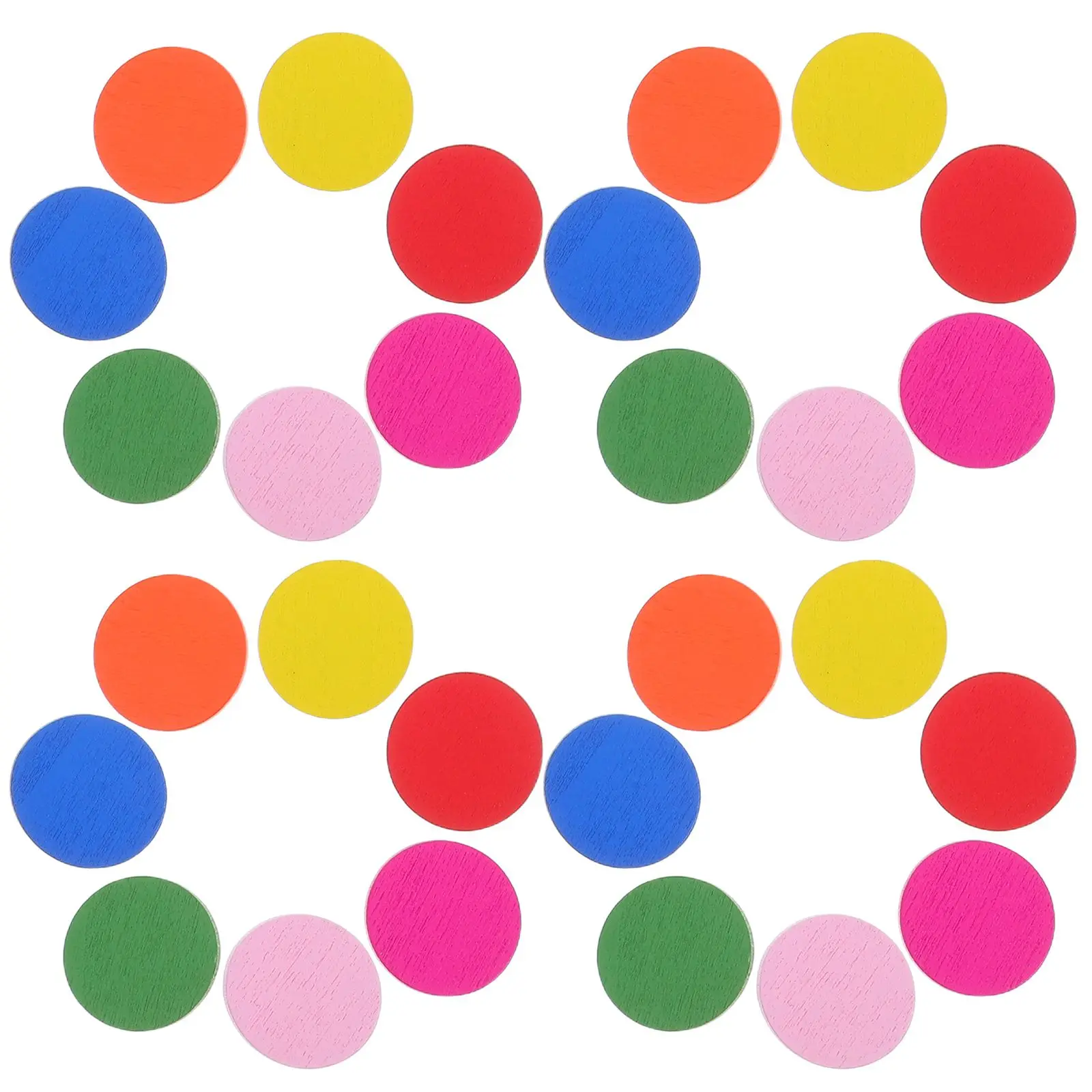 

100 Pcs Wood Piece Round Colorful Wood Disc Crafts Kids Learning Toy Montessori Educational Tool Assorted Colored Blocks