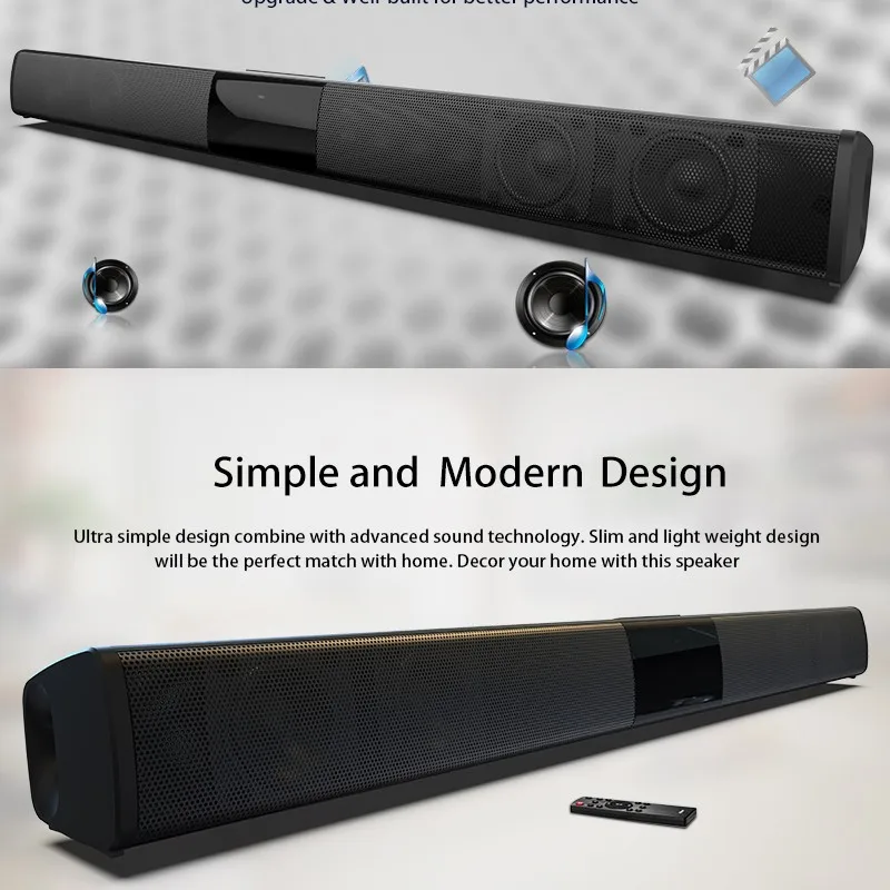 Soundbar TV 40W altoparlante Bluetooth cablato e Wireless sistema audio Home Cinema Surround Stereo con Radio FM Music Center Boombox