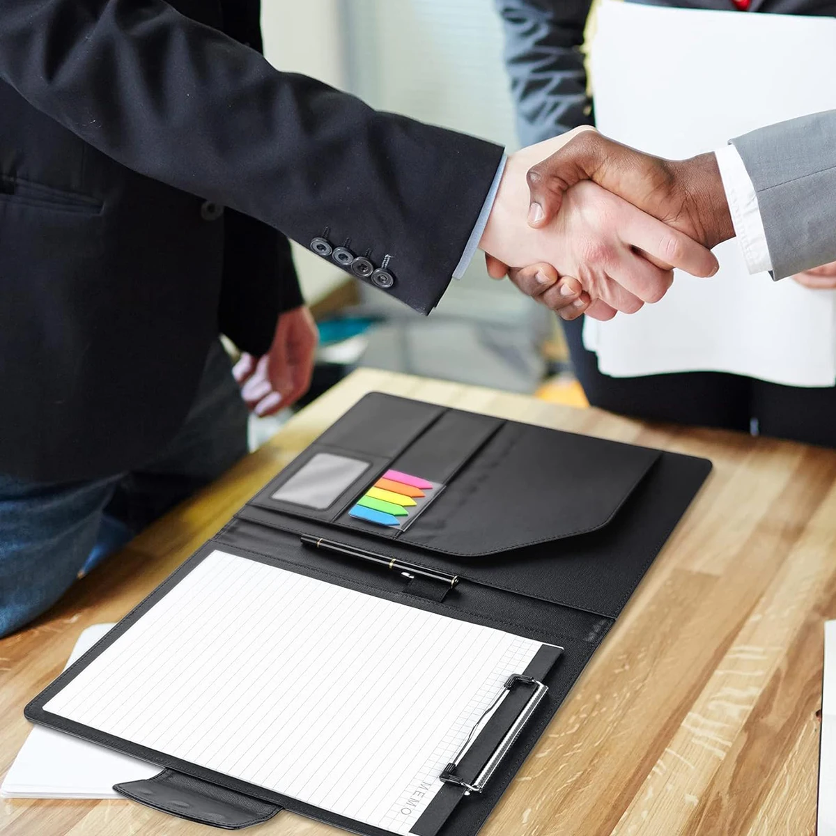 Clipboard folder, work folder A4 meeting folder Business office work portfolio organizer with card holder for interview, office