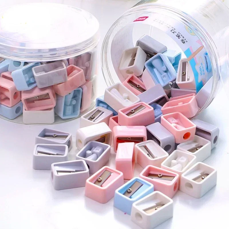 6 قطعة جديد موثوقة معدن قلم رصاص مبراة ثقب مزدوج الرسم الكتابة مبراة