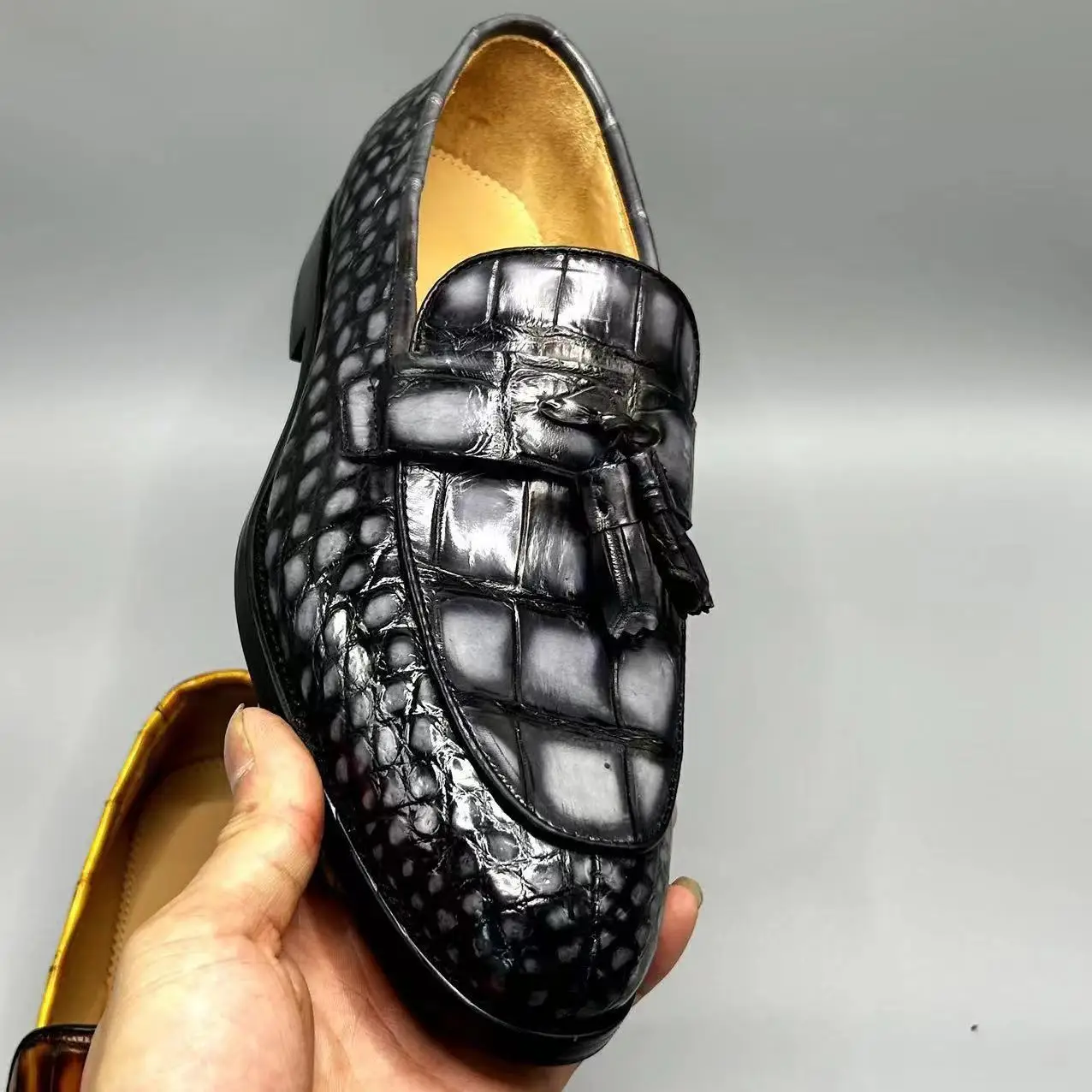 BATMO 2023 new arrival Fashion crocodile skin leather causal shoes men,PDD211