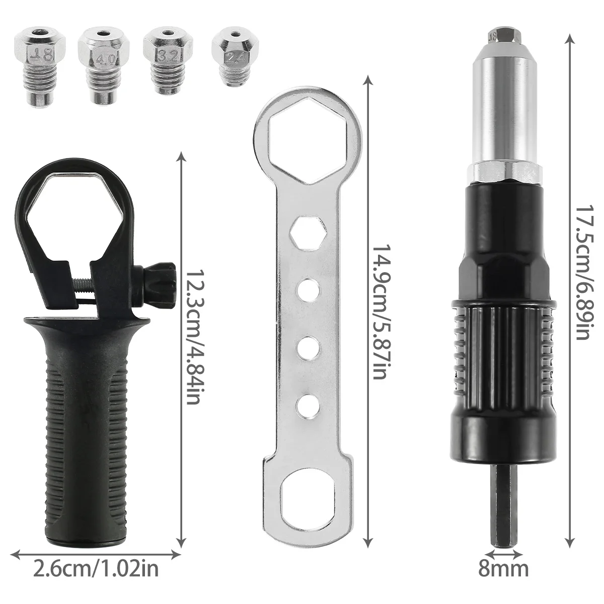 Riveter Adapter Alloy Electric Riveter Converter Attachment Removable Electric Power Drill Riveting Hand Tool Accessories
