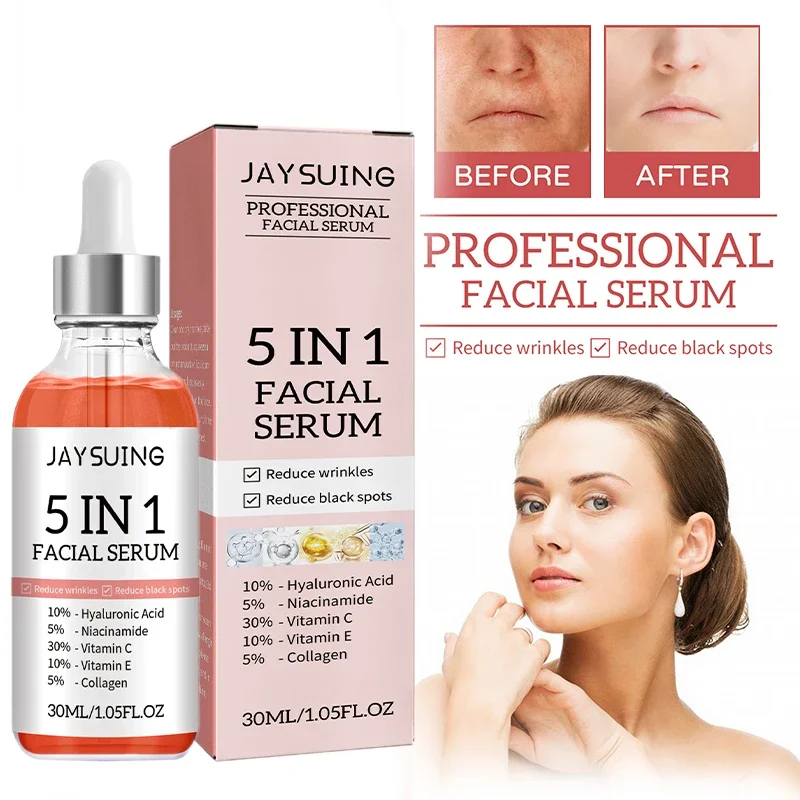 Facial Serum Face Lifting Firming Anti Wrinkles Aging Reduce Black Spots Blackheads Removal Shrink Pores Moisturizing Care 30ml