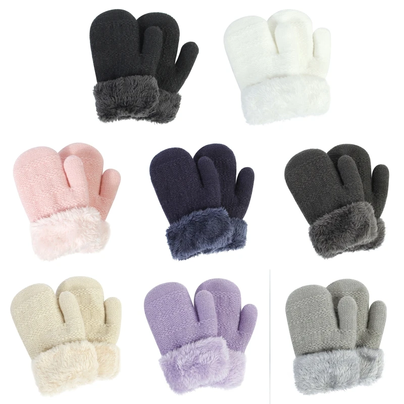 

Toddler Kids Gloves Winter Gloves Ski Mittens Warm Plush Gloves for Girls Boys 1-3Years Breathable Universal Full Finger Gloves