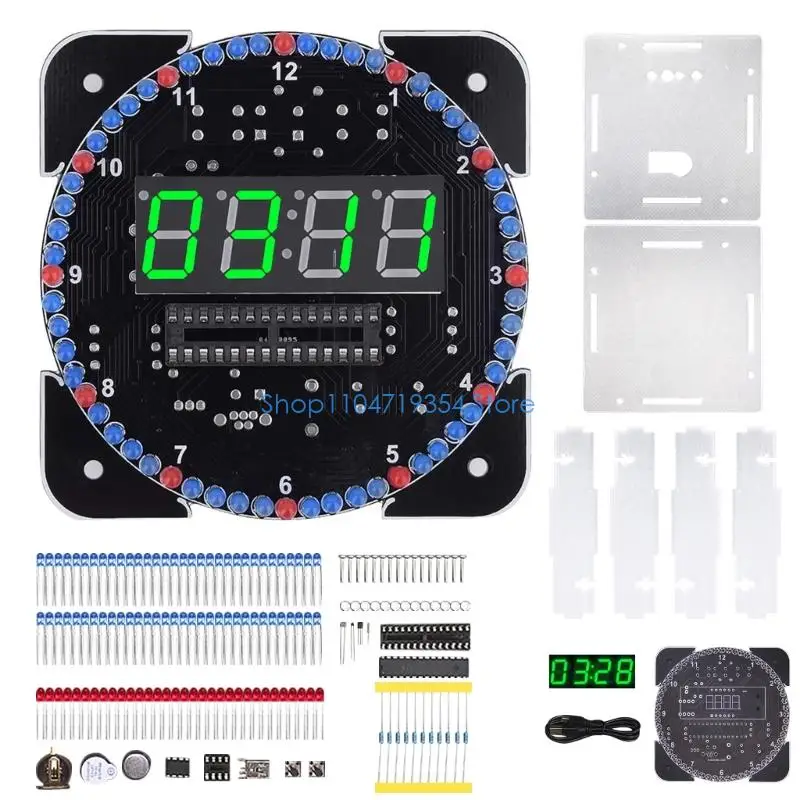0XLD DIY Electronic Clock Set For Science Enthusiasts Temperature Display Included