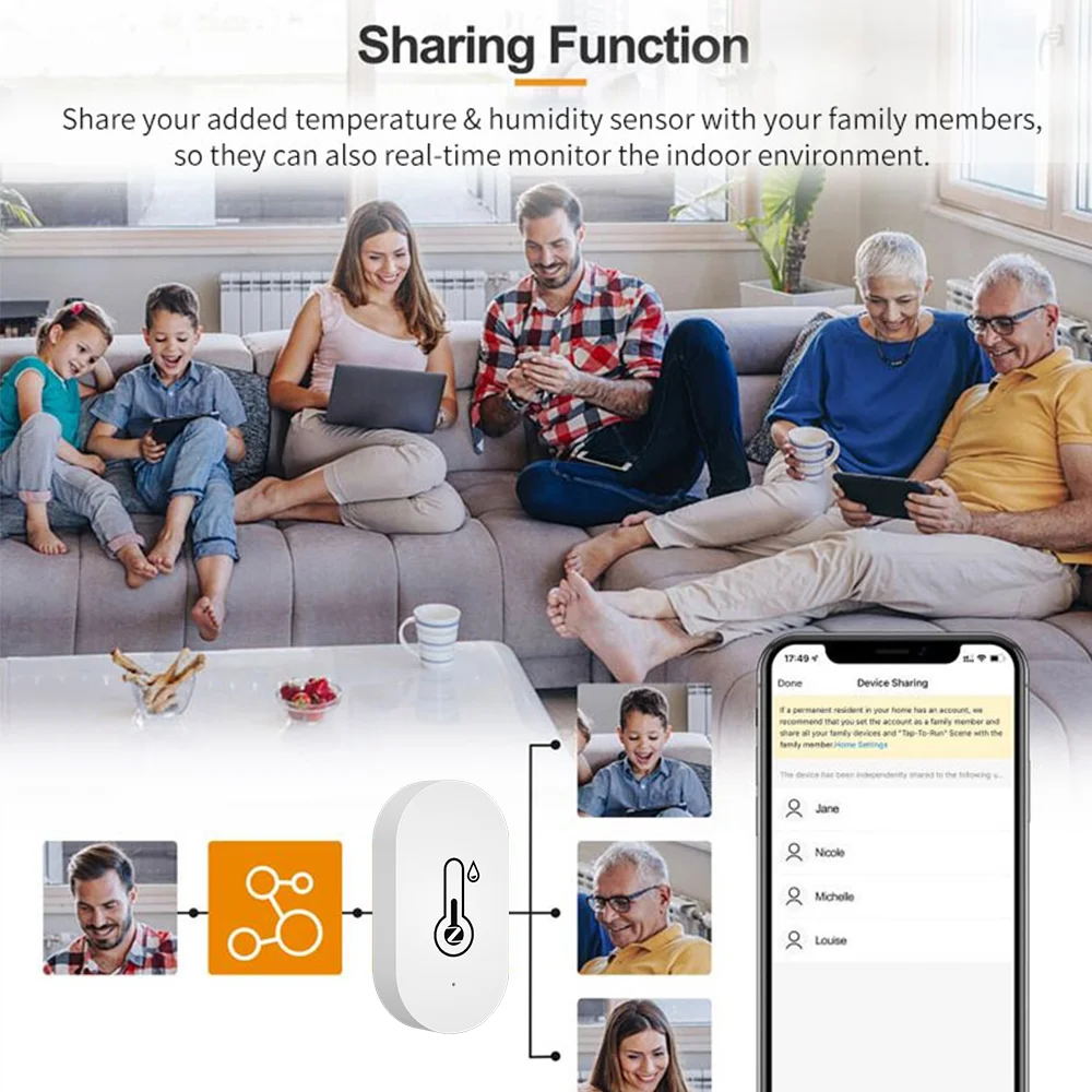 Tuya Zigbee-Sensor inteligente de temperatura y humedad, controlador de higrómetro interior, monitoreo, funciona con altavoz inteligente, Alexa y