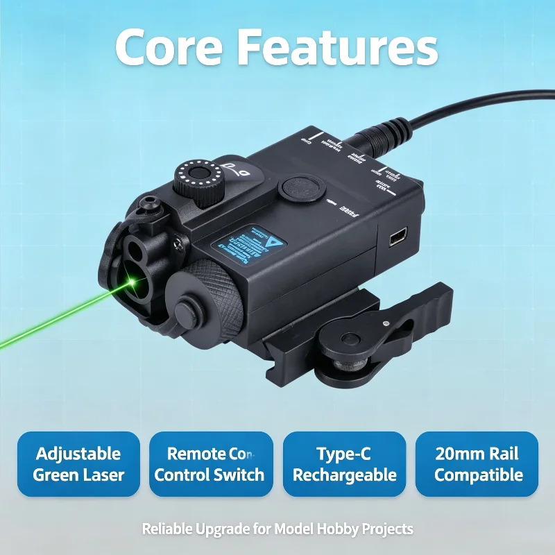 Portable Adjustable Laser Accessory Type-C Charging Remote Control Switch Equipped Hobby Model Modification Laser Unit