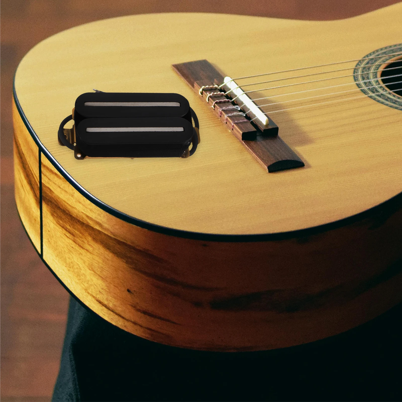 

Dual Rail Electric Guitar Pickup Black Neck Position Humbucker Coil Split Upgrade Guitar Pickup Sound Clarity Noise Reduction