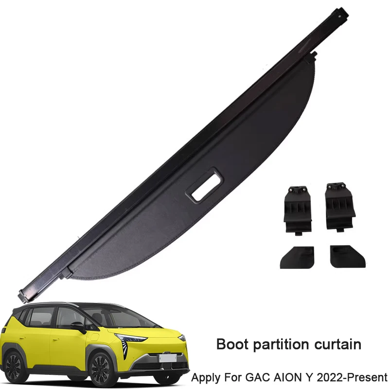 

For GAC AION Y 2022-2025 Car Rear Trunk Curtain Cover Canvas Rear Rack Partition Shelter Storage Internal Auto Accessories