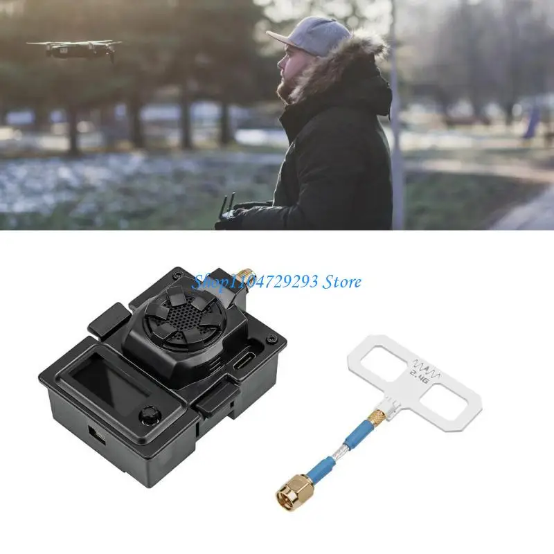 Módulo 2.4G Y2GD ExpressLRS ELRS con ventilador refrigeración pantalla OLED 500mW 1000MW