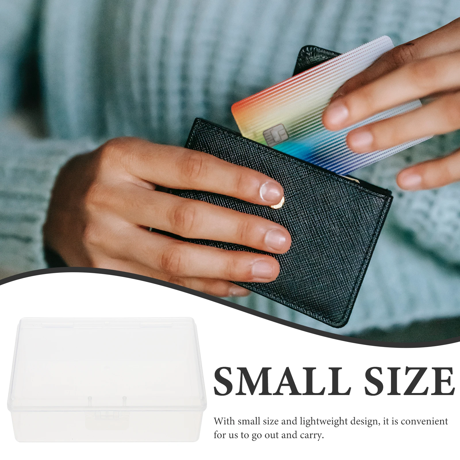 

10Pcs Card Storage Boxes Transparent Lightweight Practical Multi-Function Business Card Organizer Storage Case