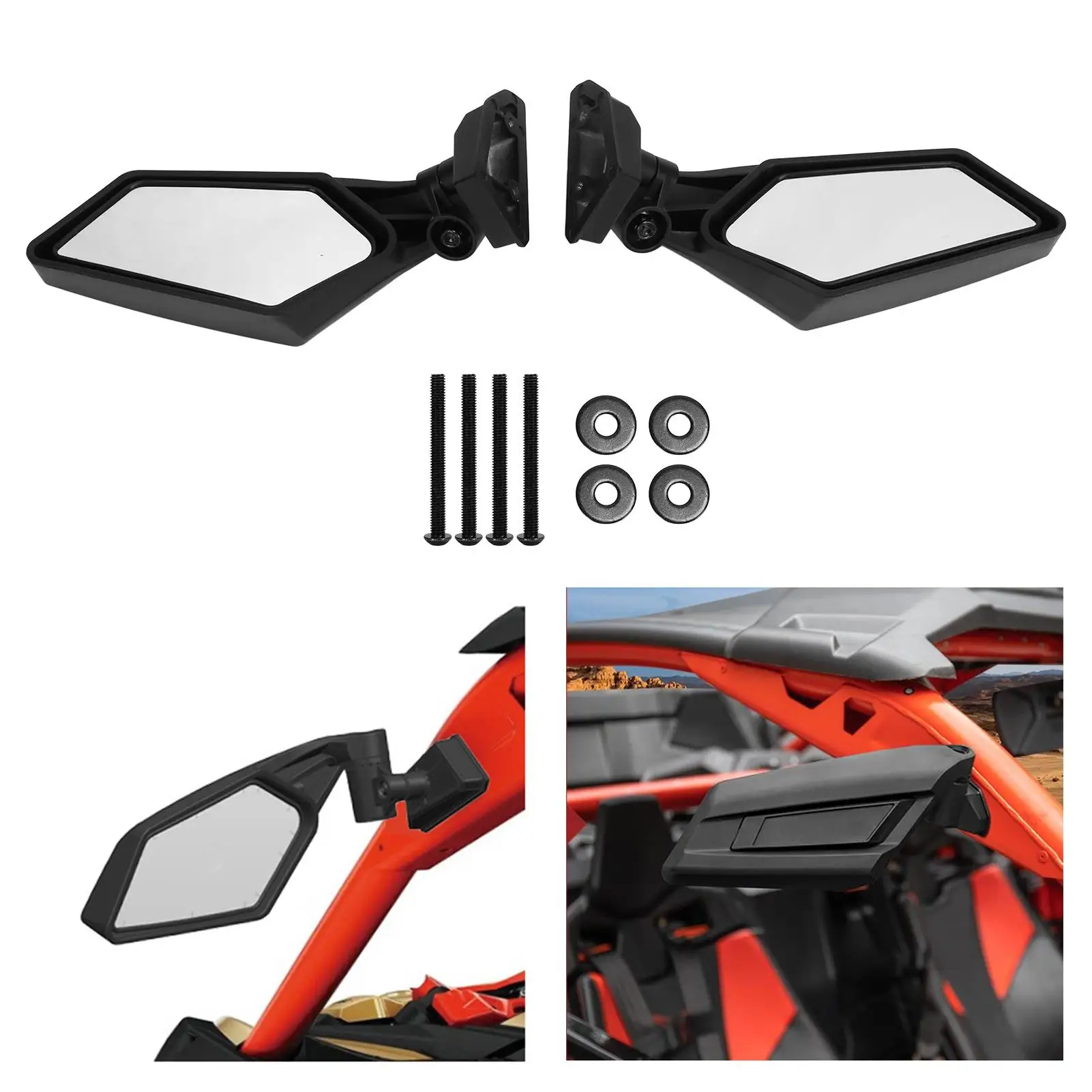 مرآة جانبية للسباق قابلة للتعديل مقاومة للاهتراء 715002898 مرايا الرؤية الخلفية ABS لترقية استبدال لـ X3