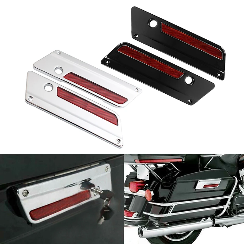 

1Pair Motorcycle Saddlebag Hinge Latch Cover For Harley Touring Road King Street Glide Electra Glide FLT FLHT FLHTCU 1993-2013