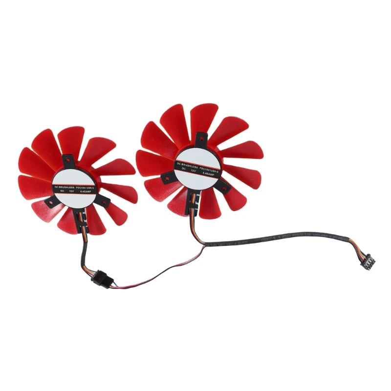 2PCS Quiet Cooling Fan High Efficiency PWM Fan With LED Lighting Enhances Gaming Experience For Graphics Cards