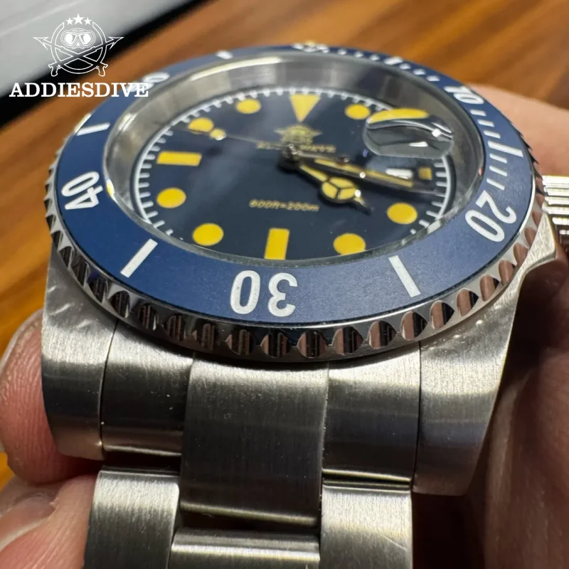 ADDIESDIVE AD2054 Orologio da uomo in acciaio inossidabile 316L verde luminoso 20Bar display impermeabile calendario orologio al quarzo Reloj Hombre