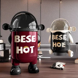 

Cute Trash Can With Legs Flip Lid Double Bucket Sealed Waste Bin For Living Room Home Large Capacity Decorative Paper Basket