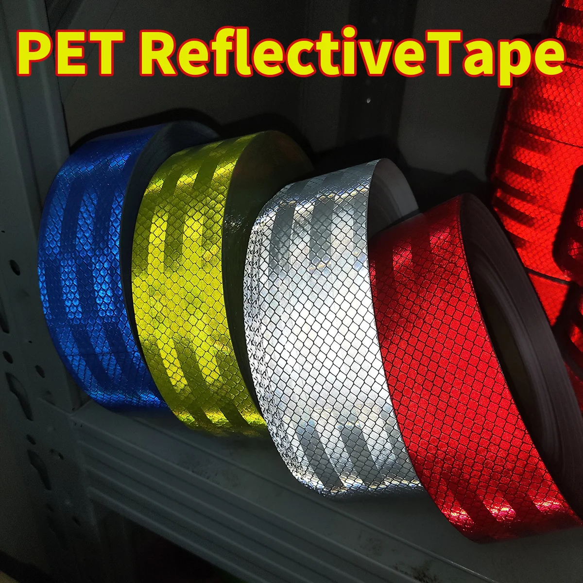 High Intensity Reflective Adhesive Tape PET Waterproof Red White Yellow Car Stickers for Truck Reflectors Strip