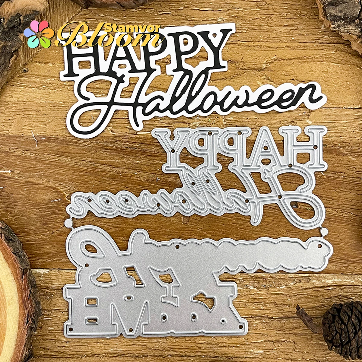HAPPY HALLOWEEN-Wörter, Metall-Stanzformen, Scrapbooking, dekorative Prägung
