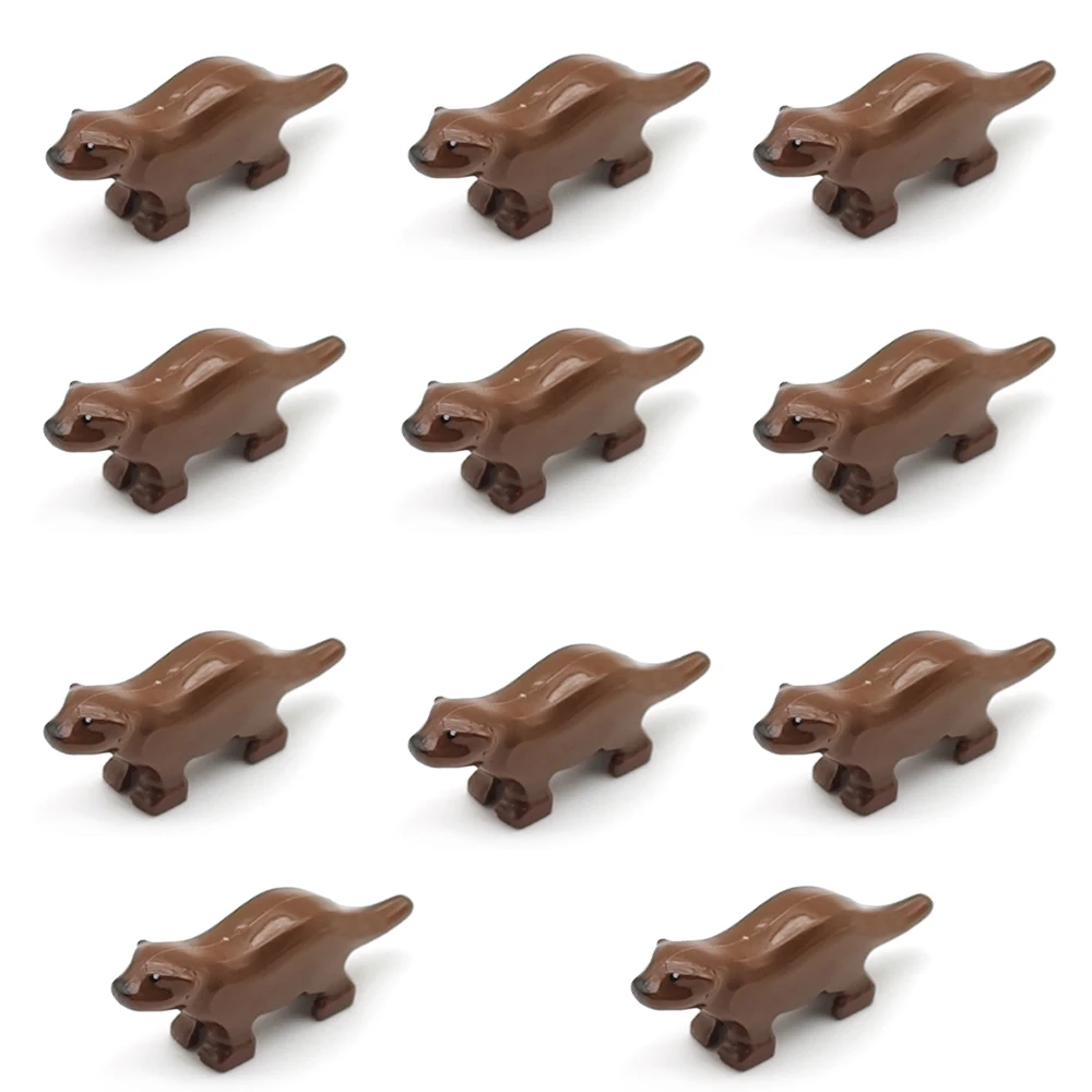 5pcs Animal Building Blocks Otter MOC Forest River Scene Decoration DIY Accessories Children's Christmas Gift