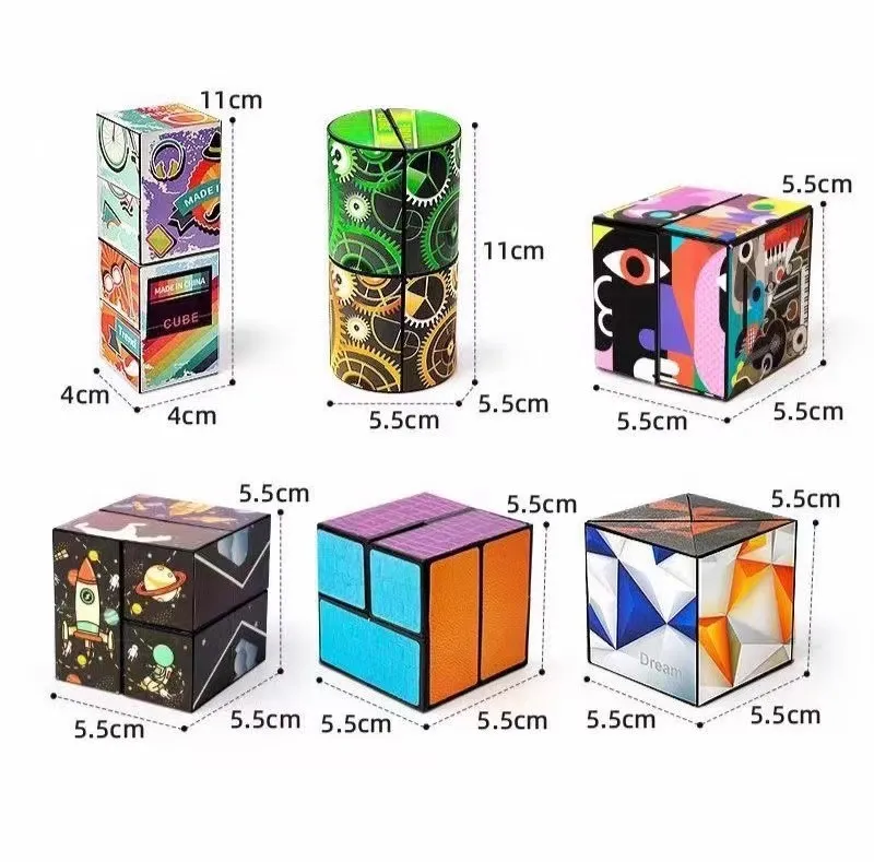 1 PCS ABS Non-toxic Versatile Funny Cube Toys Three Dimensional Ever-changing Mechanical Infinite Magic Cube Square Puzzle Toy