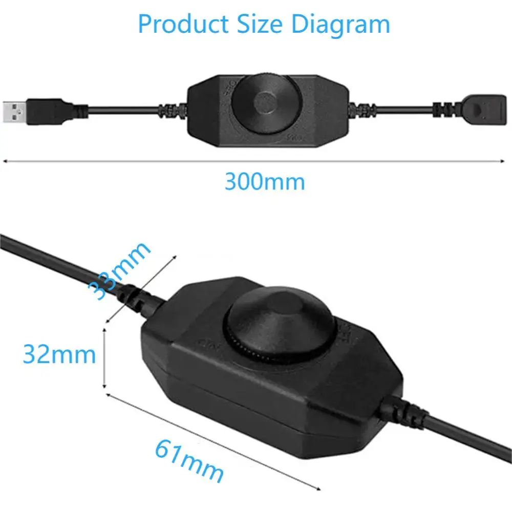USB DC 5V Stepless Manual Knob Touch LED Dimmer Switch for 5050 2838 Strip Light 1 Channel Brightness Adjustment Controller