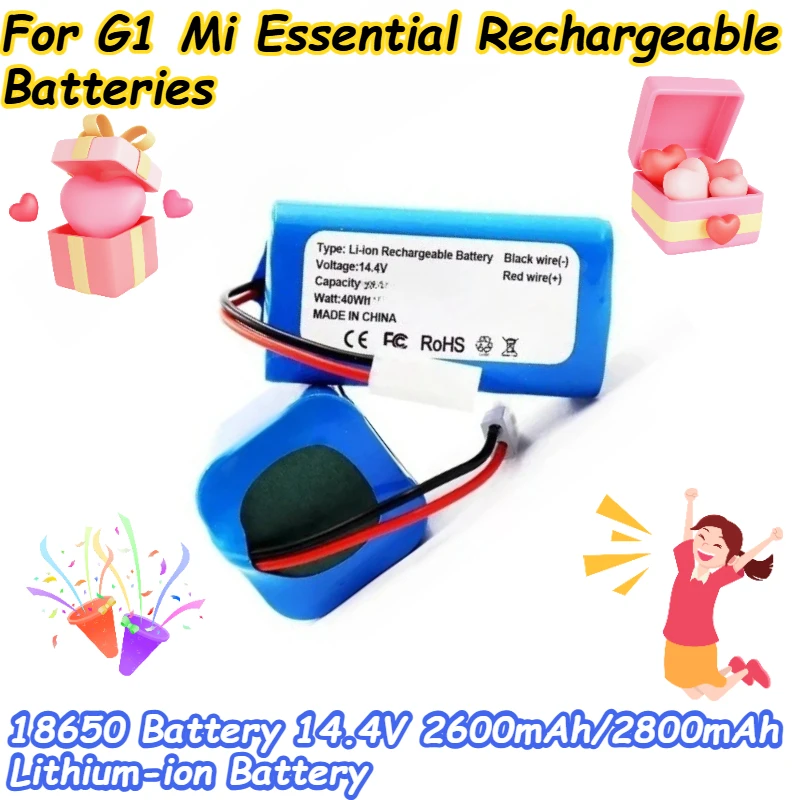 

18650 Battery 14.4V 2600mAh/2800mAh Lithium-ion Battery for G1 Mi Essential Rechargeable Batteries