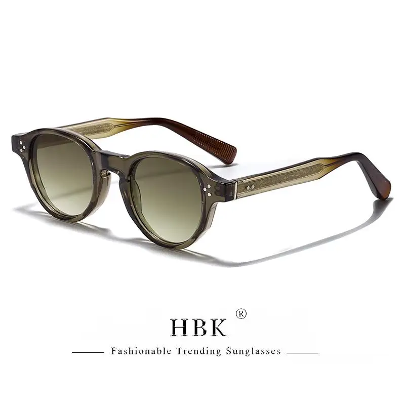 HBK Retro Einfache Herren-Sonnenbrille, runder Kern, Einsatzbein, Luxus-Sonnenbrille, Damen, Outdoor, Party, Urlaub, Reisen, ideale Wahl – Detail 14