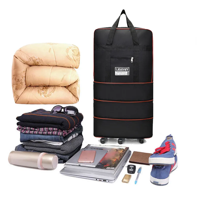 Folding travel bag, luggage,large capacity telescopic luggage, overnight bag,weekend travel bag, waterproof and wear-resistant