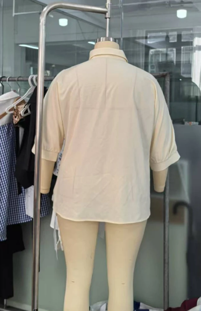 Plus-Size Damen Sommer Lässiges Einfarbiges Modisches Poloshirt, Damen Kurzarm-Oberteil, Lässige Jacke – Detail 6