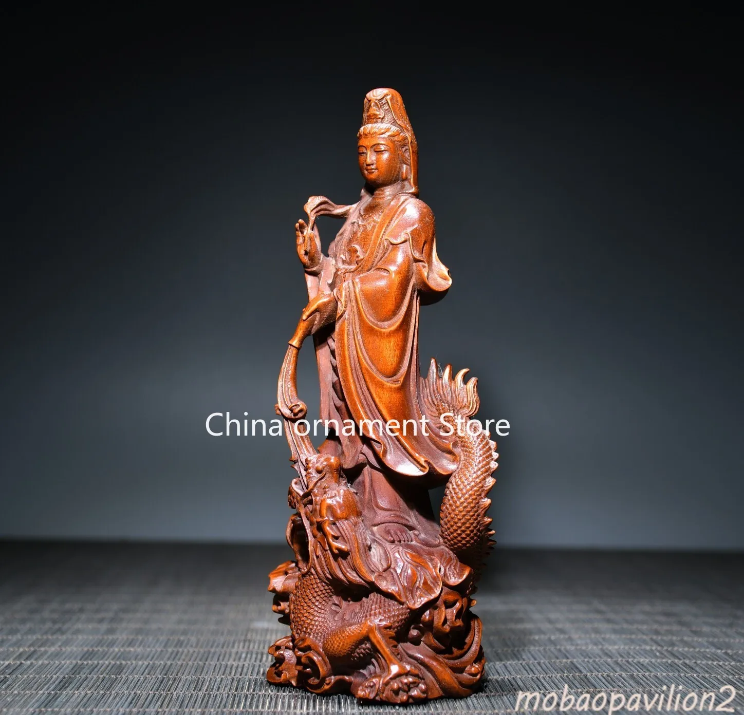 Collected Old Buddha Statue Boxwood Hand-carved Bodhisattva Buddhist Articles