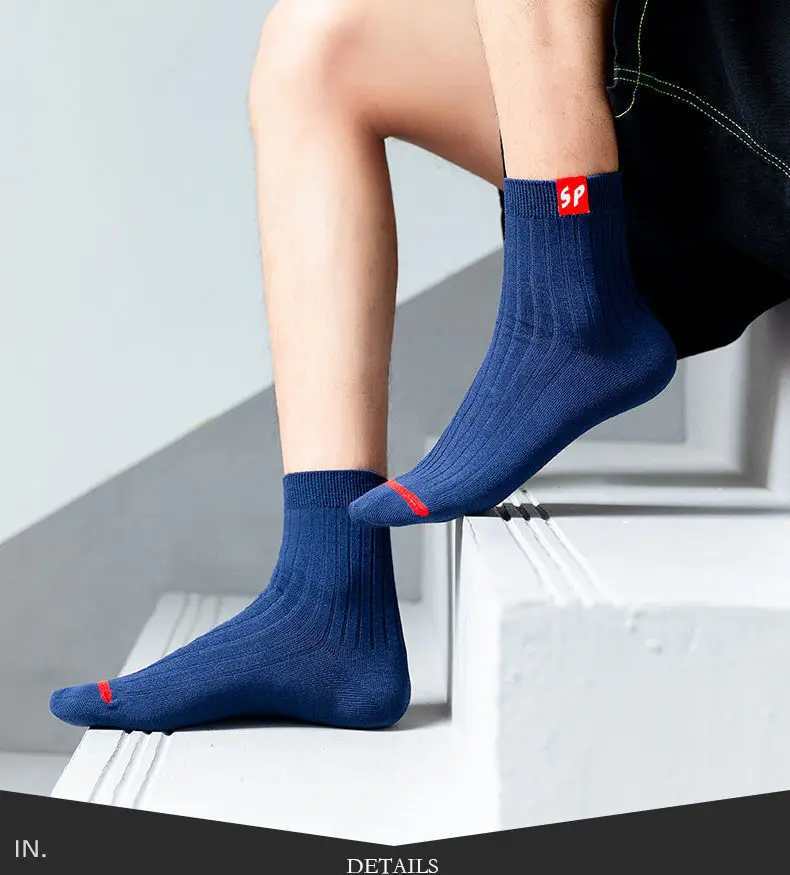 5 Pairs of Men's Cotton Blend Fashionable Low-cut Socks, Comfortable and Breathable for Daily Wear