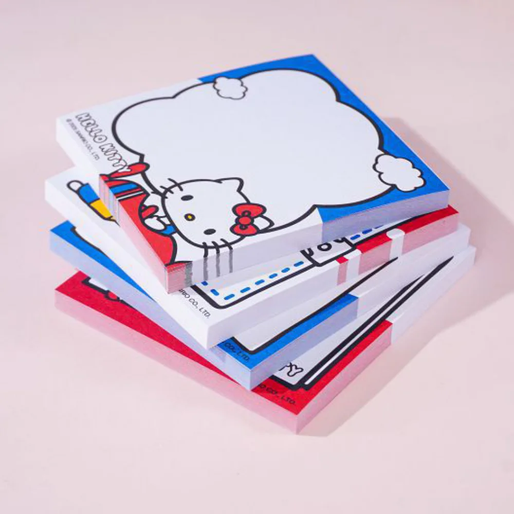 Genuine Sanrio Classic Red Blue Hello Kitty Note Pad Kawaii Cartoon Kt Cat 50sheets Message Memo School Office Supplies Gifts