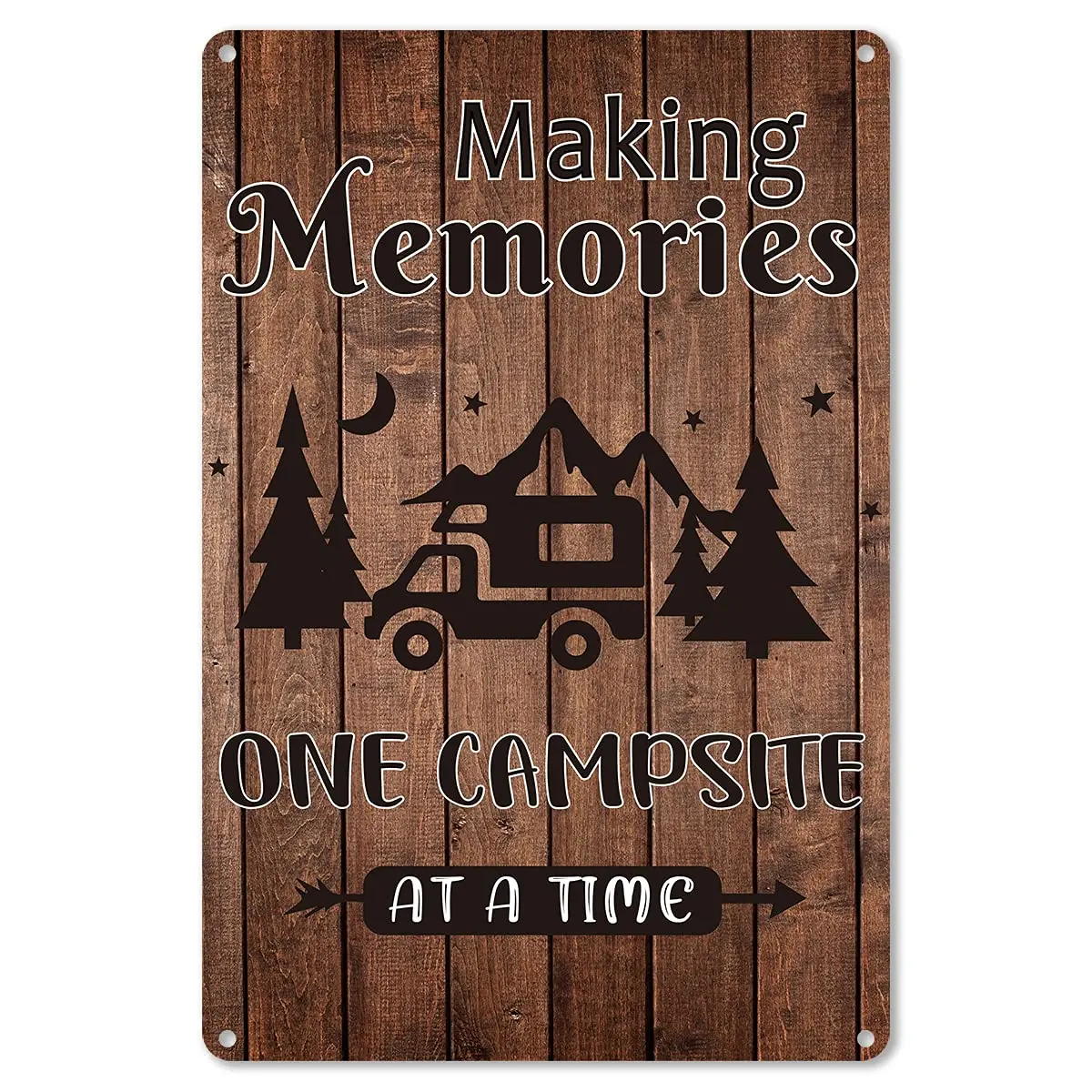 Metal Tin Sign Wall Decor Rustic Farmhouse Making Memories One Campsite Sign for Home Wall Decor Gifts