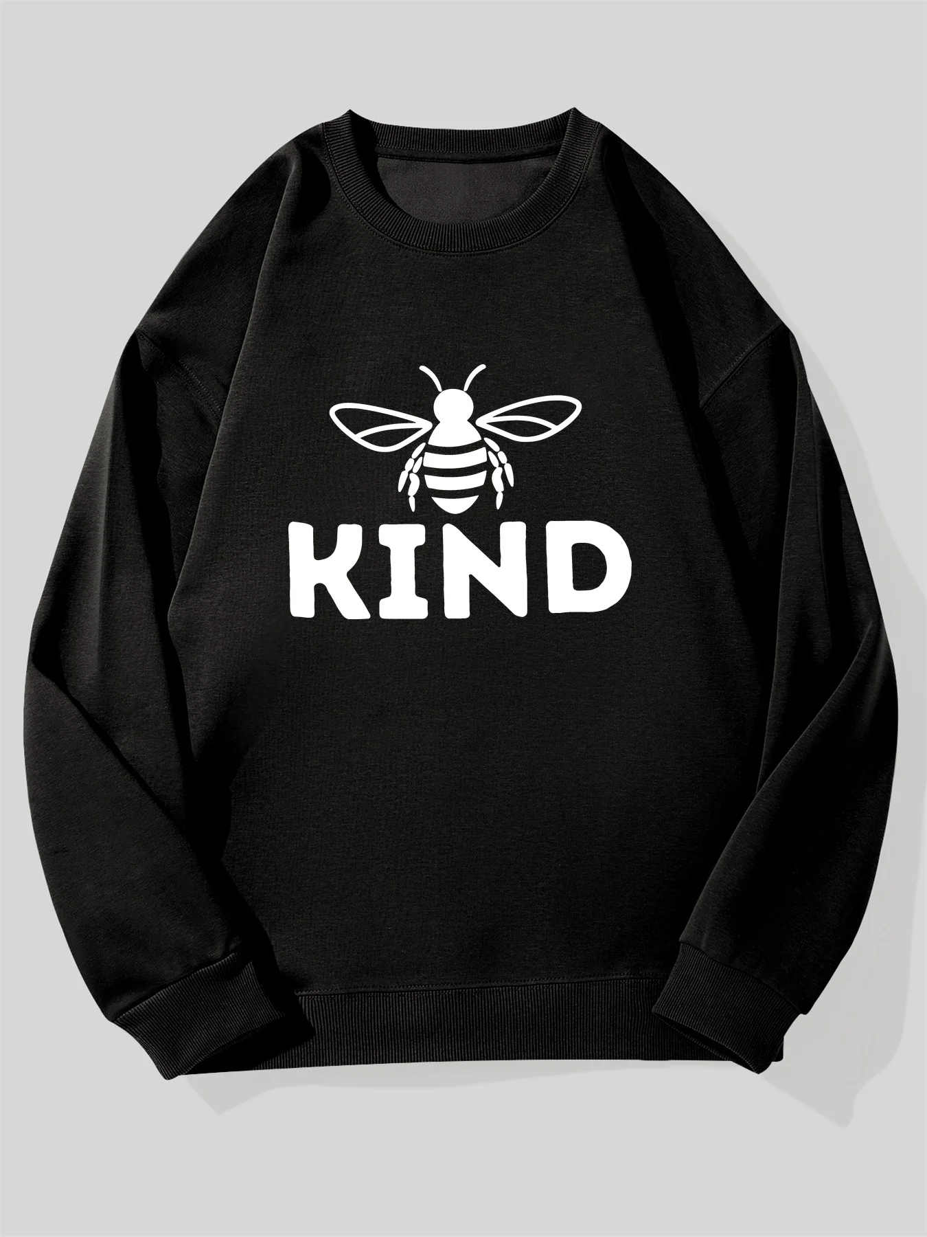 Men's bee pattern, KIND casual crew neck sweater