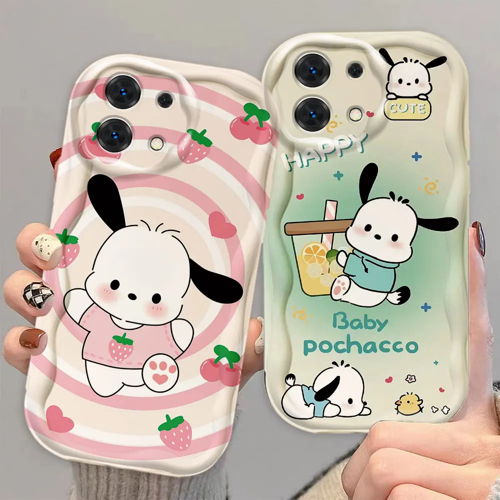 Cute Baby Pochacco Cover 3D Wave Phone Case For Redmi A1 A2 A3 K30 K40 K50 9T 9A 10 10C 12 12C 13C 14C TPU Case Funda Capa