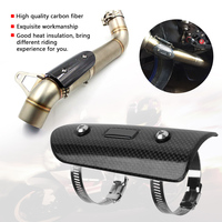 Motorcycle Universal Carbon Fiber Exhaust Middle Pipe Heat Shield Protector Cover Guard