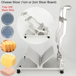 Cheese Slicer Board 1cm 2cm, Butter Sausage Cream Eggs, Meat Patties, Fruits Slicer Cutter Cutting Kitchen Tool Steel Wire