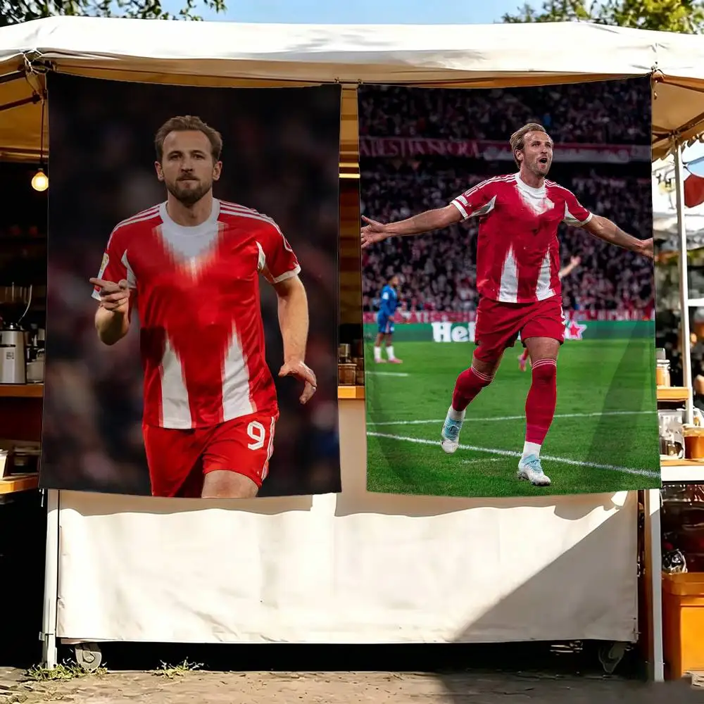 England H-Harry K-Kane 9 Flag Digital Printing Banner for Garage Wall Out Door Decoration