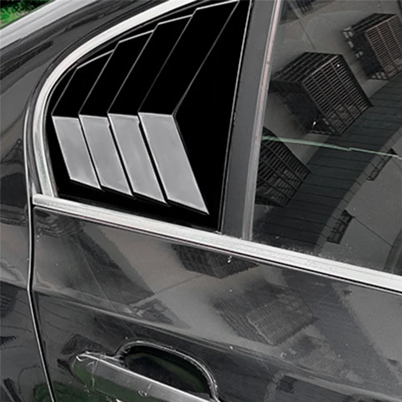 

High Quality Car Rear Window Shutter Cover Trim Window Louver Side Vent Trim For BMW 5 Series E60 2004-2010 Accessories Gloss Bl