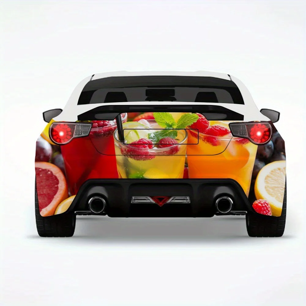 

Colorful Drinks & Fruits Car Sticker-Vinyl Decal for Car Rear, Waterproof Self-Adhesive Vinyl Stickers for Vehicle Tail & Bumper
