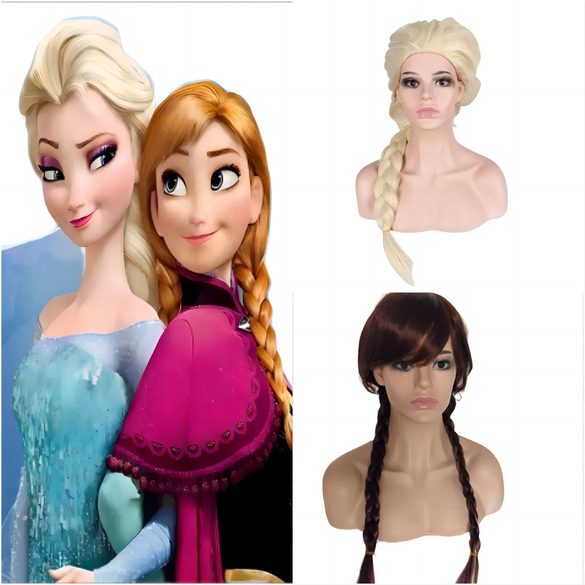 Ice And Snow Wig Aisha Wig Aisha Elsa Animation Cosplay Modeling Aisha Wig Fried Dough Twists Braid