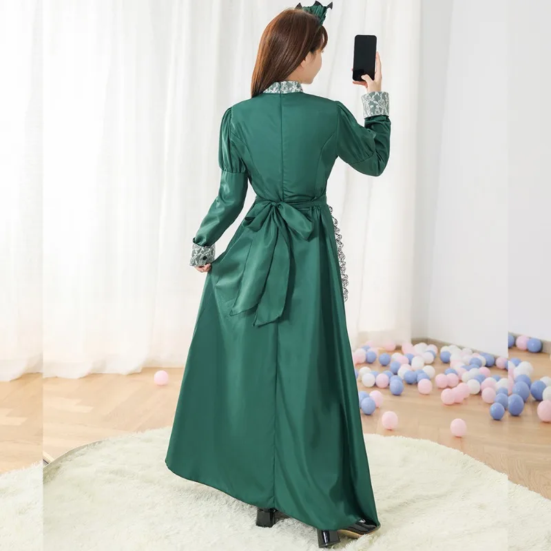 Halloween Costumes Temperament Maid Long Dress Cosplay Women's Dresses Vintage Style Role-playing Maid Uniforms