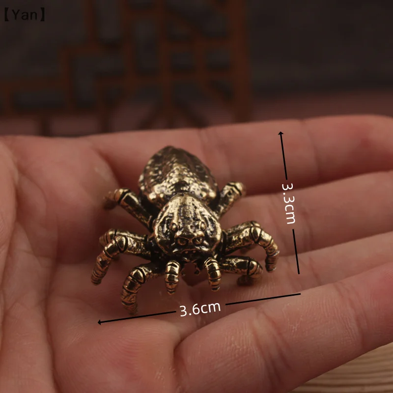 Juguete para trucos de araña de terror de latón, unicornio, escarabajo, insecto, estatua, escultura, decoración del hogar, adornos para coche