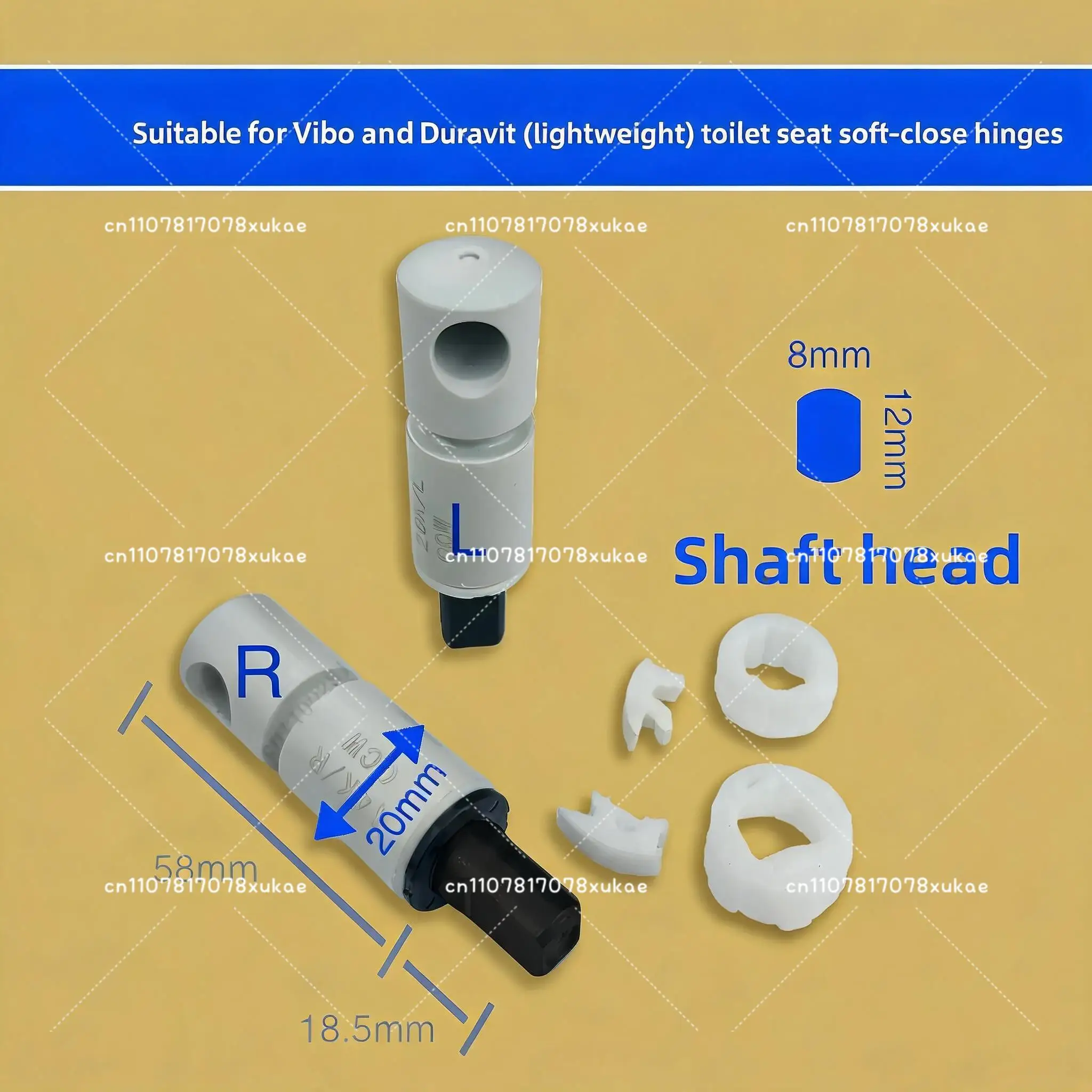 Toilet Seat Hinge Slow Closing Damper Replacement Compatible with Duravit Villeroy & Boch Geberit