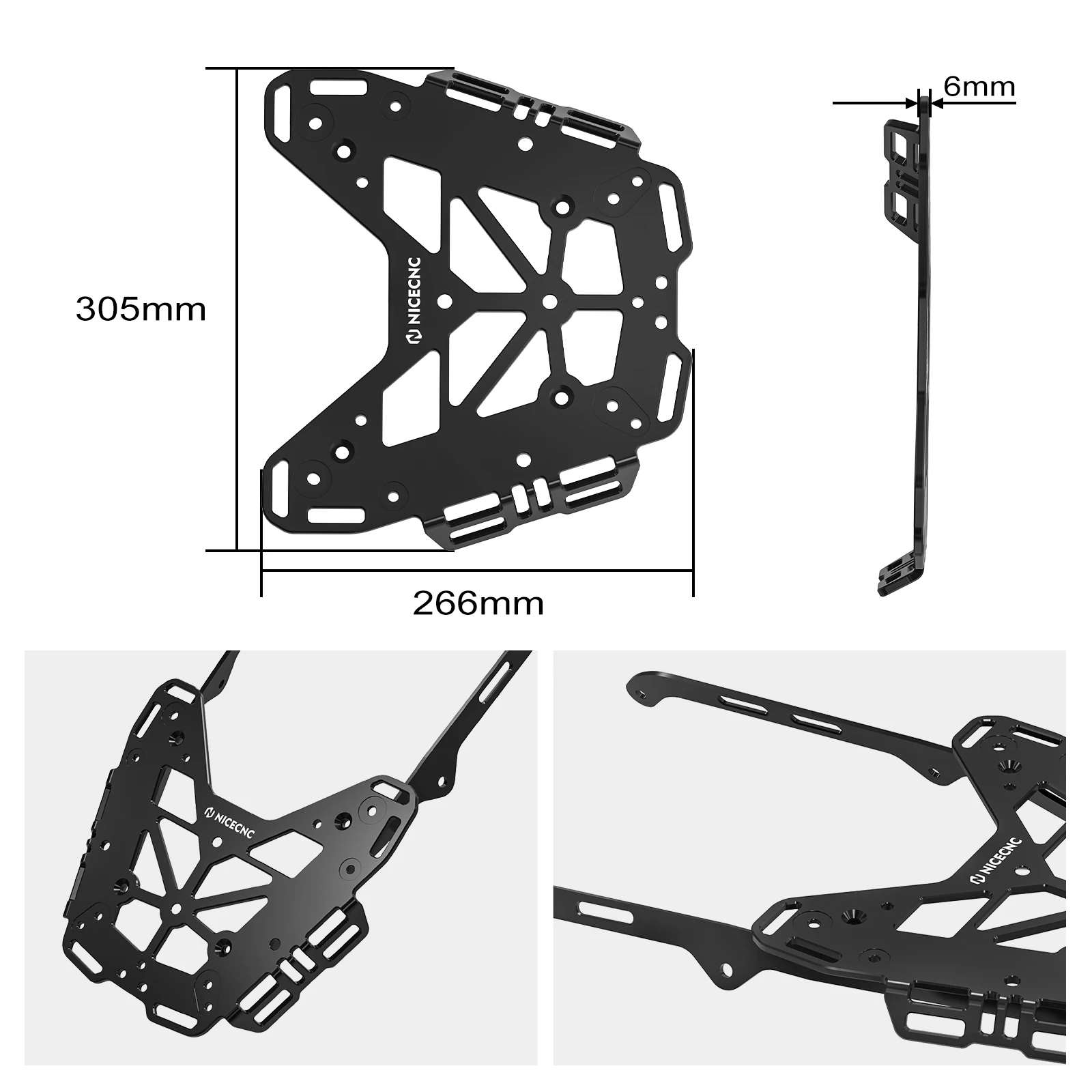 (EU-Lager) NICECNC Gepäckträger für Yamaha Tenere 700 /XTZ700 XTZ07 2019-2024, Seitenkofferhalterung, Soziushalterung – Detail 4