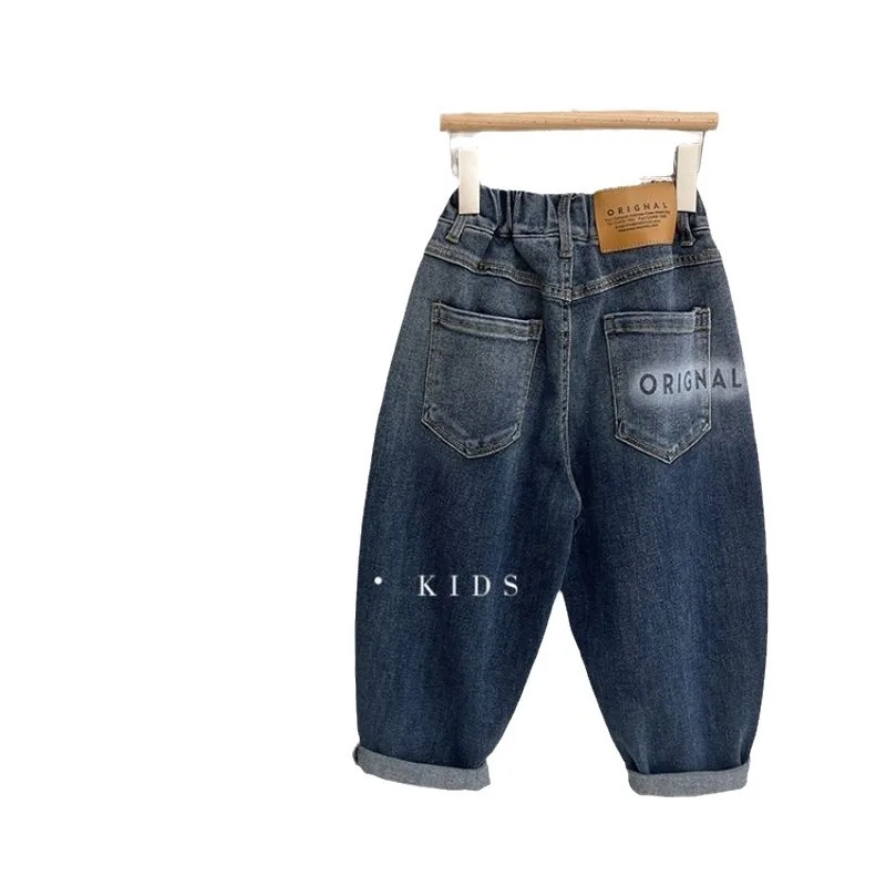 Boys spring and autumn jeans new style of foreign fashion children casual fashion gradient denim pants for 2 3 4 5 6 7 8 years