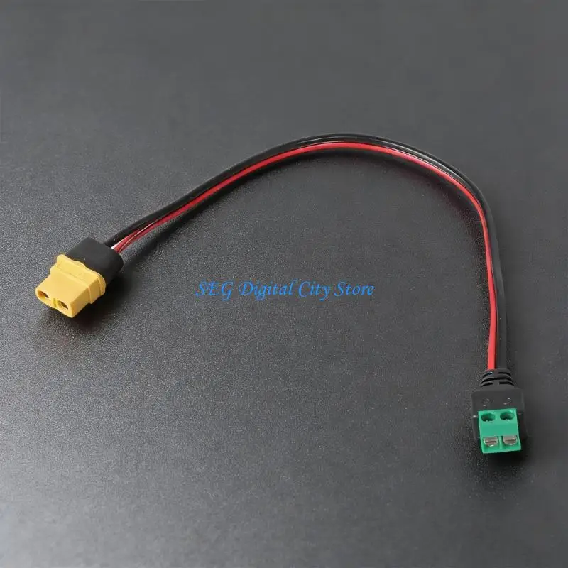 U75B XT60 Plug to 2 Pin Screw Terminal Wire with 26cm/28cm Length Plastic Texture Adapter Cable for Easily Power Connection