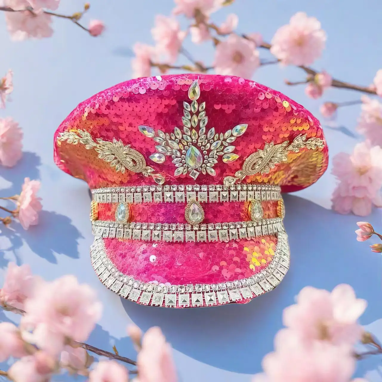 

Капитанская шляпа в стиле стимпанк со стразами для фестиваля Burning Man для женщин, винтажные военные аксессуары и кепка для мужчин