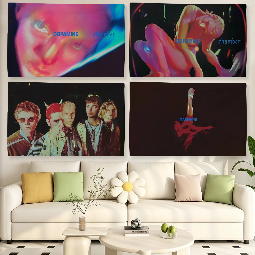 Rock Band F-Fontaines D-D.c. Dopamine Chamber flag For Living Room Home Dorm Decor Wall Outdoor Camping Party Banner Gifts