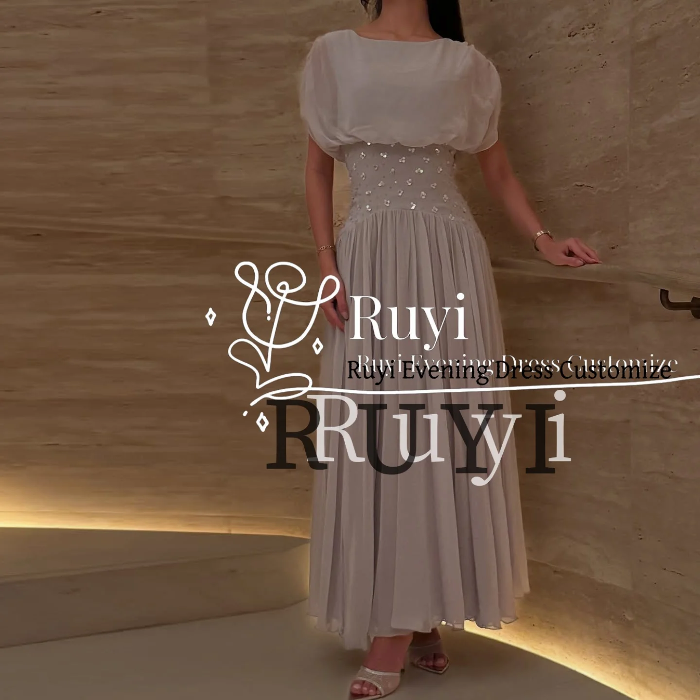 

Customized Draped Elegant Beads Prom Dresses 2025 Formal Ribbons Evening Dress Chiffon Party Gown robes de soirée